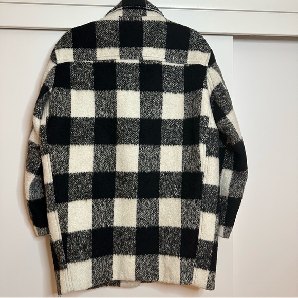 Black and White‎ Checkered Cocoon Coat - Picture 6 of 8